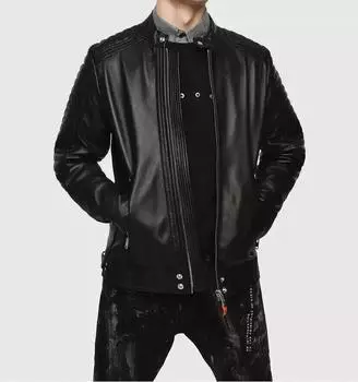 AL KHALID Повседневная приталенная куртка Новая мужская черная куртка 100% мягкая овечья кожа XS чёрный