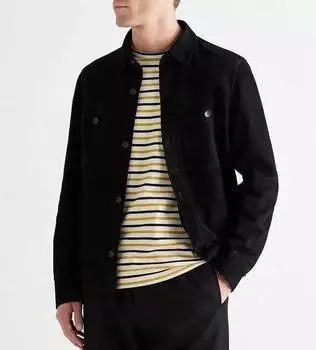 AL KHALID Real Soft Black Lambskin Новая мужская замшевая рубашка с двумя карманами Мягкая стильная рубашка XS чёрный