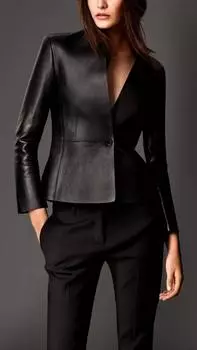 AL KHALID стильный женский пиджак на пуговицах, черный классический, из натуральной овчины, для вечеринки XS чёрный