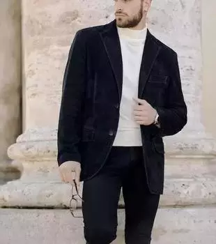 AL KHALID темно-синий кожаный пиджак мужской пиджак из чистой замши пальто ручной работы стильный формальный XS синий