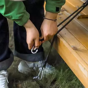 Альпинистский крюк с эластичной веревкой, пряжка для кемпинговой эластичной веревки, фиксирующая карабин для шнура-банджи 30cm