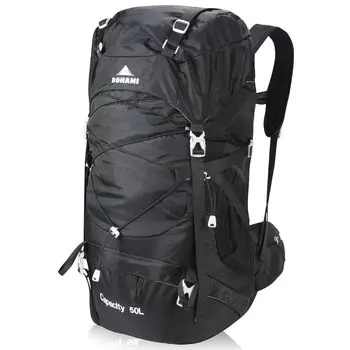 Альпинизм Большой Водный Открытый Менее Воздухопроницаемый [KOHAMI] Рюкзак, Рюкзак, 50 л, Вместимость, Легкий, Отталкивающий, Спорт, Путешествия, Усталость, (черный)