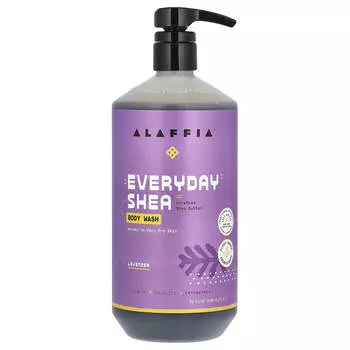 Alaffia, Everyday Shea, гель для душа, для нормальной и сухой кожи, лаванда, 32 жидких унции (946 мл)