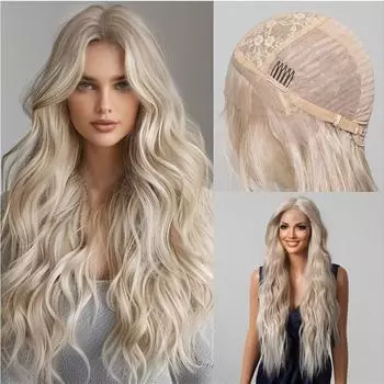 ALAN EATAON Blonde Lace Front Парики Длинные волнистые синтетические волосы 13*6 Парики из натуральных волос Реалистичные искусственные волосы Термостойкие