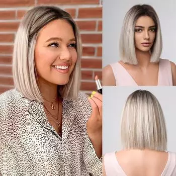 AlAN EATON Короткий светлый парик Косплей Симпатичные синтетические волосы Парики высокого качества для женщин Бесплатная доставка Вечерние парики Лолиты