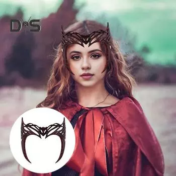 Алая Ведьма Корона Супергероя Косплей Головной Убор Нарядная Повязка На Голову Костюм Аксессуар для Хэллоуина Рождественская Вечеринка 1