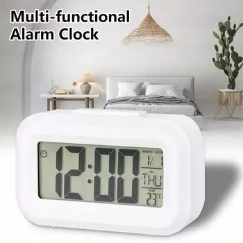 Alarm Clock Digital Alarm Clock Bedroom Suitable for Families Electronic Backlight LED Snooze Office Desktop Clocks Home Decor белый