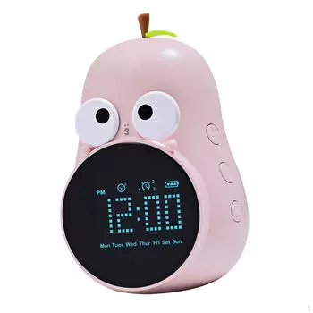 Alarm Clock for Kids Desk Cute Pear Digital Study Room Living розовый