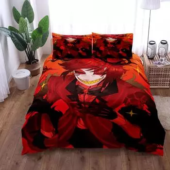 Alastor Red Duvet Cover Set King Queen Double Full Twin Single Size Комплект постельного белья EU single(135x200cm)