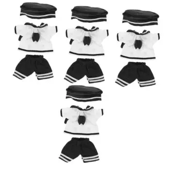 Alasum 4 комплекта, наряд для куклы De Para, экшн-фигурка, наряд для куклы Bjd, костюм моряка для куклы, черный наряд для украшения куклы, наряд для куклы