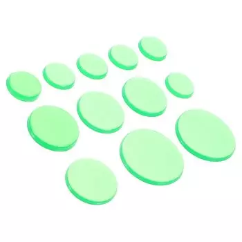 Alasum Damper Pad 12 Piece Set Silicone Drum Pad Green Silencer Sticker Dam Drum Pad Ampossible Pad Наклейка на барабан Overtone Sticker Accessories зелёный
