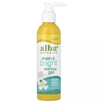 Alba Botanica, Even & Bright, очищающий гель, Swiss Alpine Complex, 6 жидких унций (177 мл)