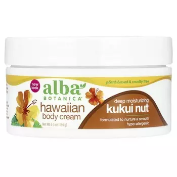 Alba Botanica, Гавайский крем для тела, со вкусом ореха кукуи, 6,5 унций (184 г)