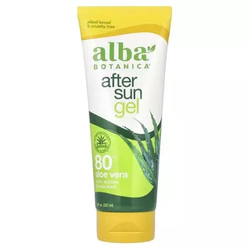 Alba Botanica, Гель после загара, 80% алоэ вера, 8 жидких унций (237 мл)