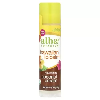 Alba Botanica, Hawaiian Lip Balm, Nourishing Coconut Cream, .15 oz (4.2 g)