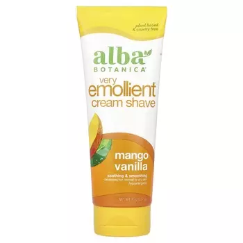 Alba Botanica, Natural, ягодный смягчающий крем для бритья, манго и ваниль, 8 унций (227 г)