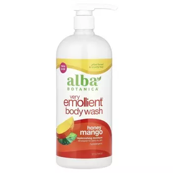 Alba Botanica, Очень смягчающий, Гель для ванны и душа, Мед и манго, 32 жидких унции (946 мл)