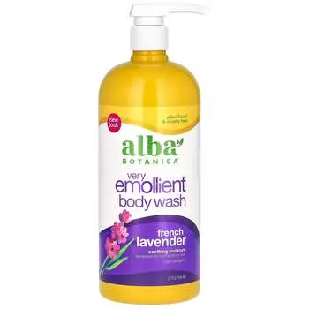 Alba Botanica, Ягодное смягчающее средство, гель для душа, французская лаванда, 32 жидких унции (946 мл)