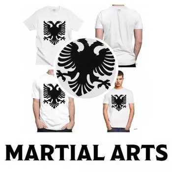 Албания ММА UFC кикбоксинг муай тай футболка графический принт орла ретро винтажный символ эмблема мужчины женщины унисекс короткий рукав круглый вырез S