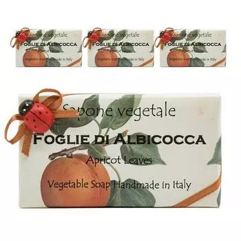 Alchimia Ladybug Soap Натуральное парфюмерное мыло ручной работы, FOGLIE DIALBICOCCA (Абрикос), 4 шт., 200 г.