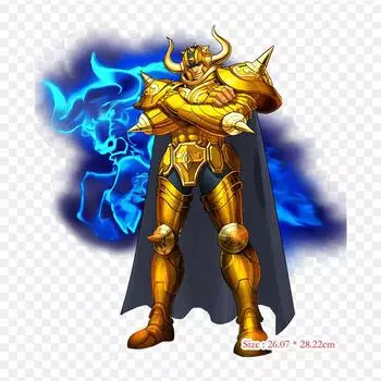 Aldebaran De Touro Taurus Aldebaran Pegasus Seiya Термонаклейки для одежды Аппликации Наклейки на одежду Термочувствительные индивидуальные нашивки