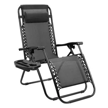 Alebert Уличный стул Infinity Складной стул для кемпинга Year Recliner Уличный стул с подстаканником Zero Gravity Стул для балкона Blossom чёрный