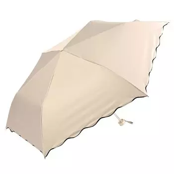 элегантный цветной складной зонт затемнение scala вышивка мини 2410BG бежевый