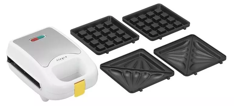 Alegre Detachable Hot Sand Maker S Set of 2 Waffle Plate Electric Bake with the crust still on AL-505MS