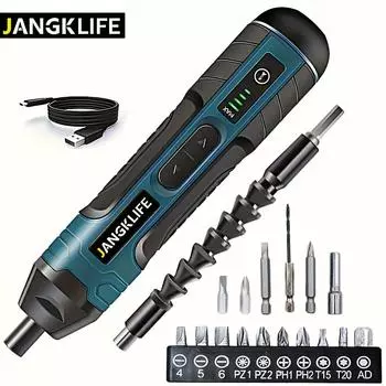 электрическая отвертка 3,6 В, маленькая многофункциональная регулировка крутящего момента, прямая ручка, съемная отвертка с литиевой батареей, для ремонта телефонов и ПК