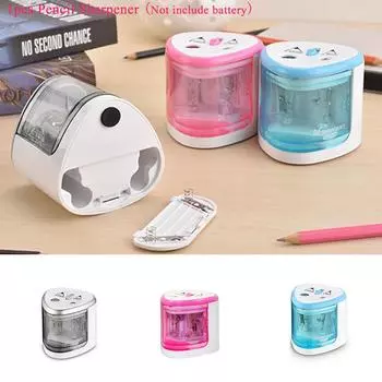 электрическая точилка с двойным отверстием, точилка для карандашей, автоматическая точилка для карандашей, школьные принадлежности серебряный