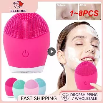 электрическое очищающее средство для лица, силиконовая щетка для очищения пор, глубокие черные точки, средство для снятия макияжа, пенящаяся щетка Sonic