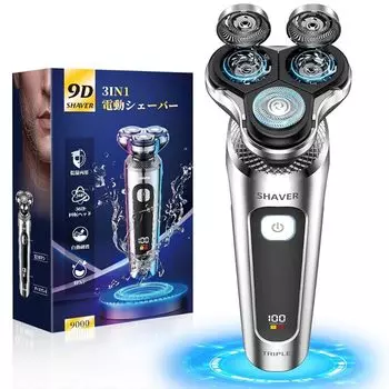 электробритва для бритья [Новое поступление весны 2025 г.] Вращающаяся на 360° бритва 3 в 1 27-секционный вращающийся лезвий U-образной формы автоматическая полировка Влажное и сухое бритье IPX7