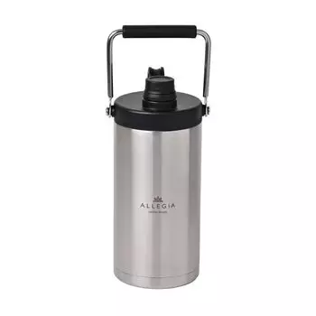 Alesia Ice Container Jug Outdoor Vacuum Bottle Cold Storage Ice Portable Long Time HOT Suitable Stainless Steel Camping Ice Container ALLEGiA Silver x