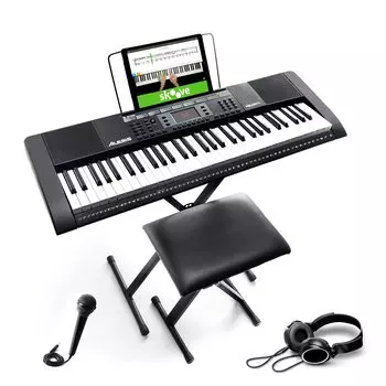 Alesis Электронная клавиатура 61 клавиша Подставка для наушников Компактный стул Онлайн-урок Включен Melody 61 MKII белый