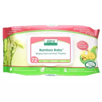 Aleva Naturals, Детские салфетки Bamboo, для сверхчувствительной кожи, 72 листа