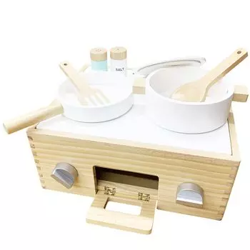Алекс Сангха Play Kitchen Деревянная столешница Соль и перец Рыба Гриль Play Уборка (Коробка для готовки CB)