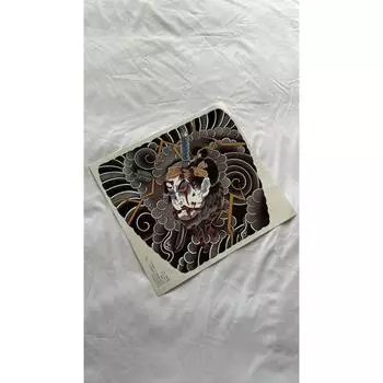 Alexander Irezumi tattoo sticker large back lower body henna pattern long sleeve shorts long legs, 1 piece, Namakubi