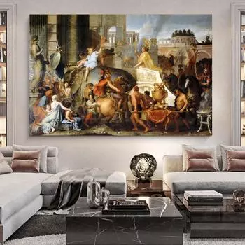 Александр вступает в Вавилон художественная картина на холсте винтажный декор настенный постер и принты гостиная спальня домашние фотографии украшение 21x30cm No Frame белый