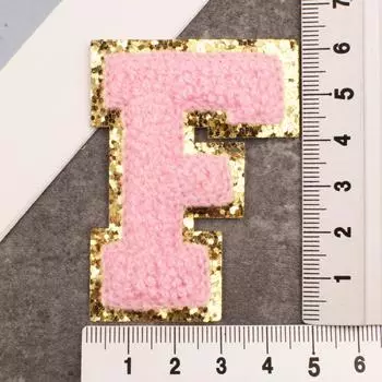 Алфавит 26 букв для одежды, сумки, куртки, розовые блестки, синель, швейные принадлежности, декор