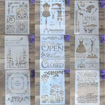 Алфавит настенная живопись альбом декоративные многослойные трафареты штамп скрапбукинг тиснение шаблон