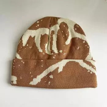 Алфавит Универсальная Птица Вязаная Шапка Вышитая Теплая Птица Домашняя Шапка Вязаная Шапка Бытовая жёлтый