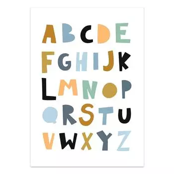Алфавитная радуга Врата Лев Птица Настенное искусство Холст Живопись Скандинавские Постеры и Принты Мультяшные Настенные Картины для Декора Детской Комнаты 21cm30cm NoFrame