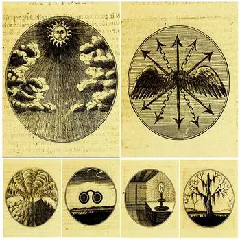 Алхимик, магия, волшебство, иллюстрации, винтажные настенные художественные картины на холсте, огни, паутина, мертвое дерево, художественный постер из костей 21cm30cm NoFrame