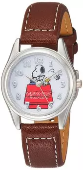 [ALIAS] Часы Snoopy Analog Водонепроницаемый кожаный ремешок WW18096SN женские коричневые [Товар]