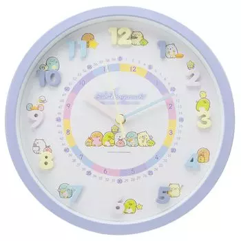 ALIAS Sumikko Gurashi Wall Clock Purple Starry Sky Walk Diameter 30cm Analog Silent Continuous Second Hand 2926-230