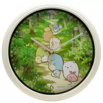 Alias Wall Clock Sumikko Gurashi Analog Diameter 26cm Continuous Second Hand Forest Scene Cream WC23017SXSG-BE кремовый