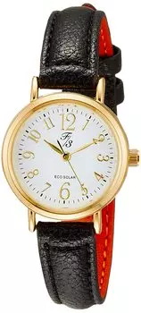 ALIAS Watch Solar F3 Analog Waterproof Leather Strap FP011BK1S Women s Black