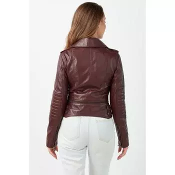 Alice Натуральная Кожа Спортивная Женская Куртка Бордовый Красный