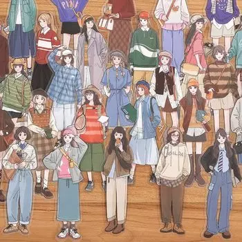 Alideco 120 листов наклеек хлопья печати коллаж материал бумага материал бумага милая стильная корейская девушка заграничная наклейка бумага для заметок дневник