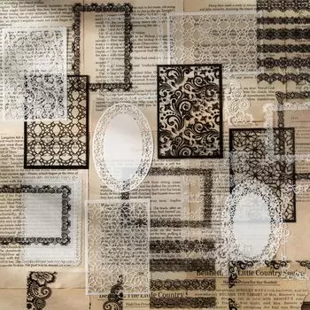 Alideco 180 листов наклейка хлопья наклейка коллаж материал бумажный материал бумага кружево утопия наклейка ретро кружево фантазия за рубежом Корея наклейка мемо